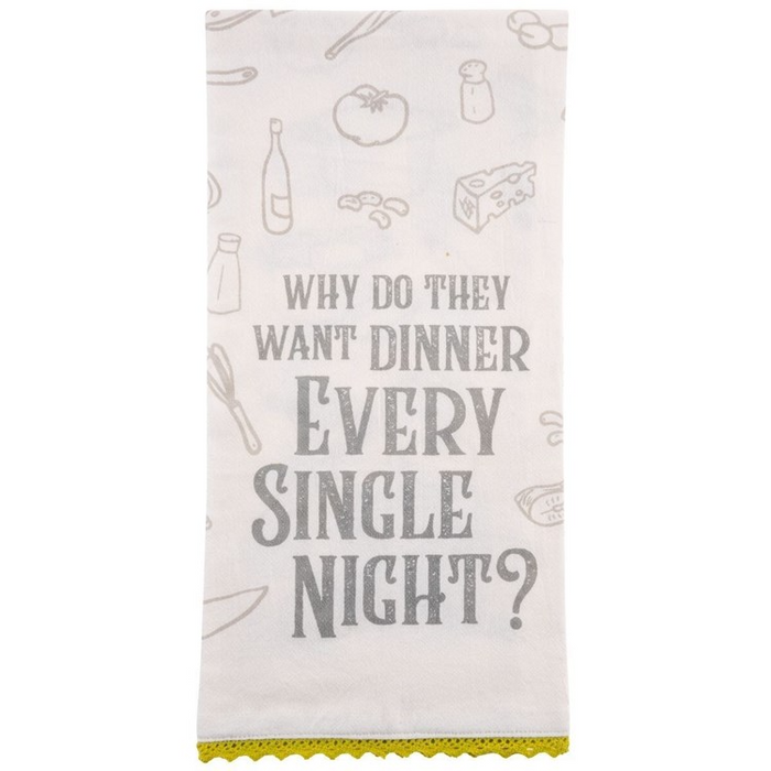 Flour Sack Tea Towel Why Dinner-Lemons and Limes Boutique