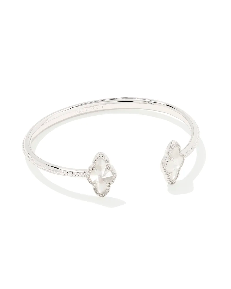 Abbie Pave Frame Cuff Bracelet in Silver Ivory Mother of Pearl by Kendra Scott--Lemons and Limes Boutique