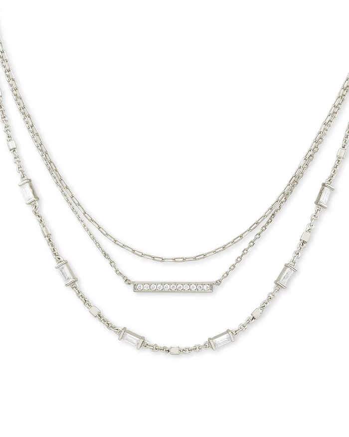 Addison Multi Strand Necklace in Rhodium Metal by Kendra Scott-Lemons and Limes Boutique