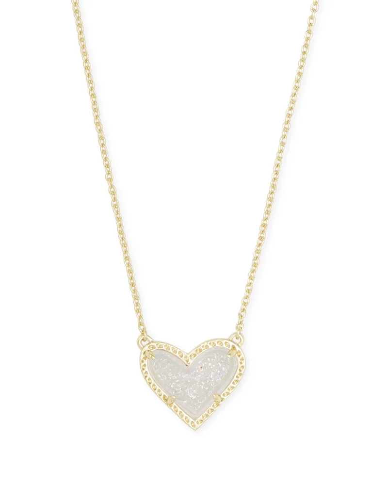 Ari Heart 20" Pendant Necklace inGold Iridescent Drusy by Kendra Scott-Lemons and Limes Boutique