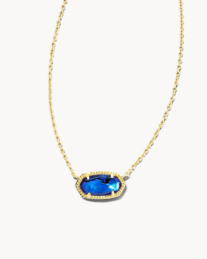 Elisa Short Pendant in Gold Navy Abalone by Kendra Scott--Lemons and Limes Boutique