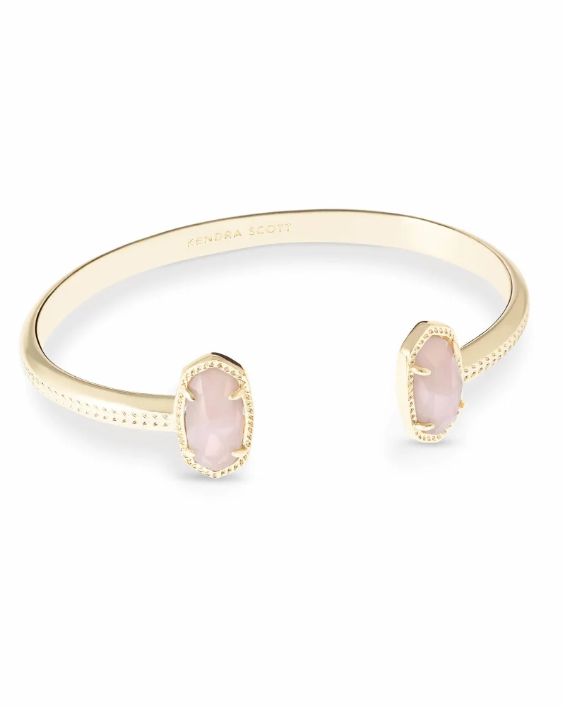 Elton Cuff in Gold Rose Quartz by Kendra Scott-Lemons and Limes Boutique