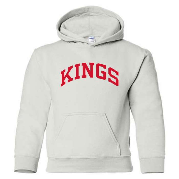 Red Curved Kings on White Hoodie-YOUTH--Lemons and Limes Boutique