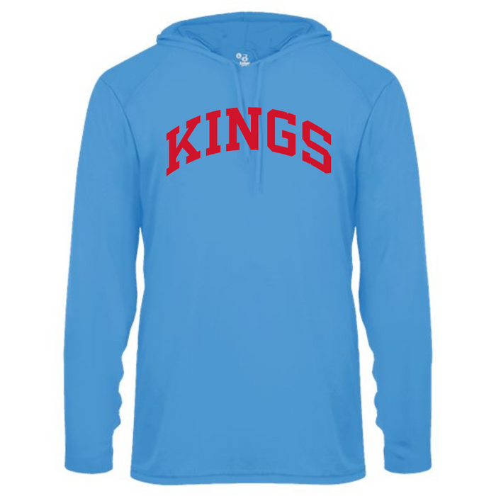 Curved Red Kings Performance Hoodie on Blue-Lemons and Limes Boutique