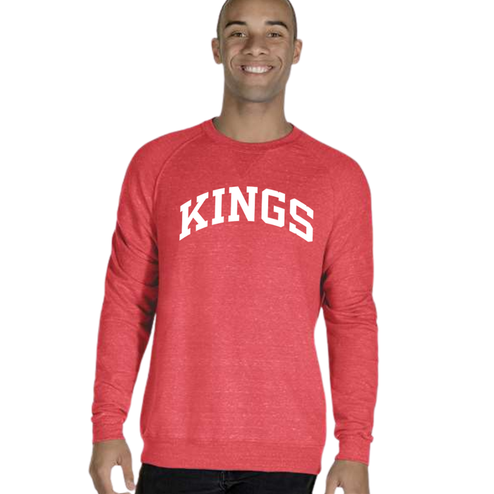 Curved Kings on Snow Heather French Terry in Red