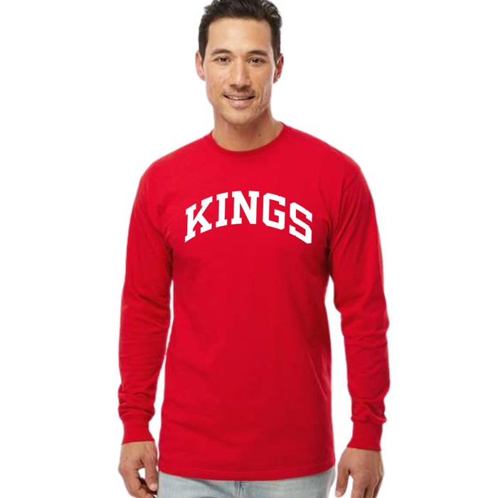 Kings White Block on Red Long Sleeve T-Shirt-Lemons and Limes Boutique