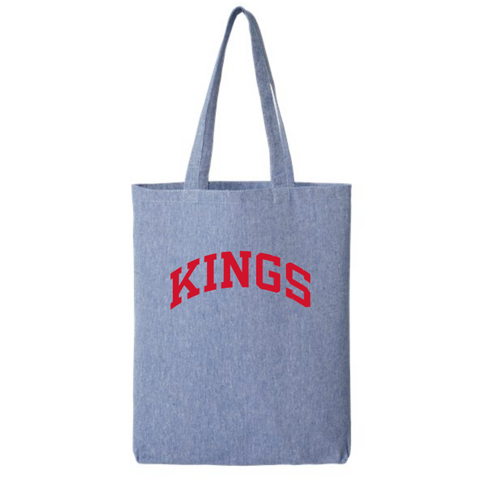 Kings Curved Red Tote in Denim--Lemons and Limes Boutique