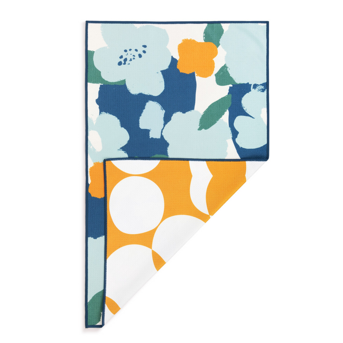 Blue Orange Poppy Absorbent 2-Sided Towel-Lemons and Limes Boutique