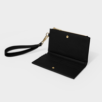 Zana Fold Out Wristlet Purse in Black-Lemons and Limes Boutique