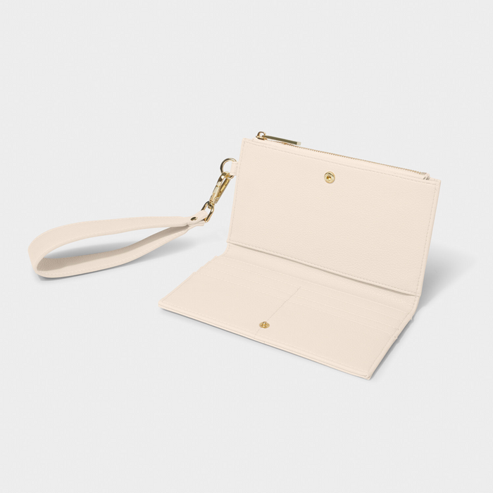 Zana Fold Out Wristlet Purse in Eggshell--Lemons and Limes Boutique