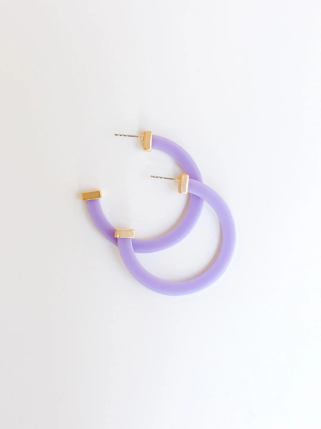 Classic Acrylic Large Hoops in Violet-Lemons and Limes Boutique
