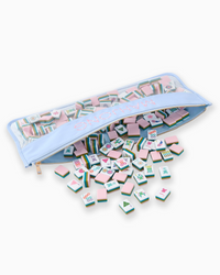Light Blue Bamboo Mahjong Bag-Lemons and Limes Boutique