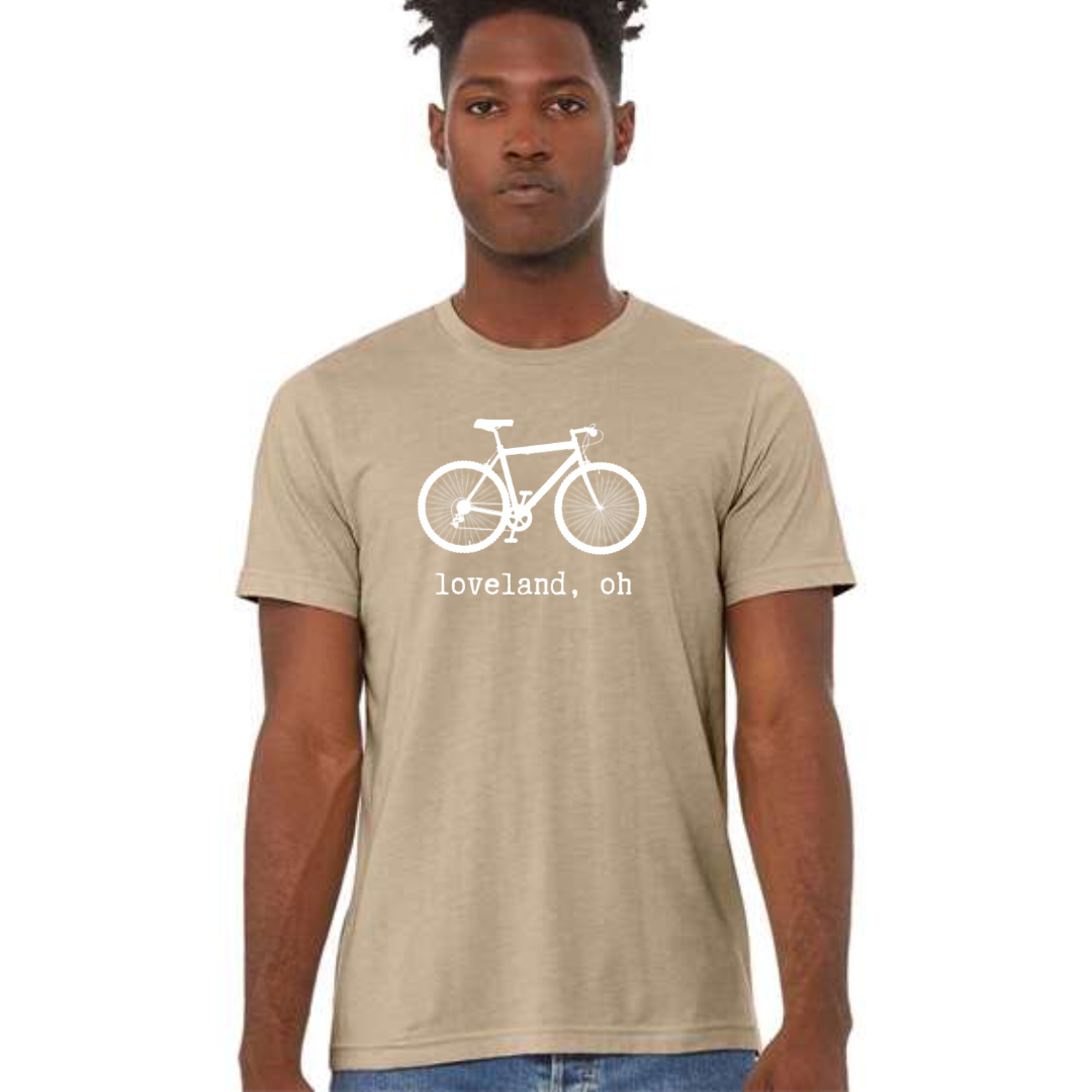 Vintage Loveland Bike t-Shirt on Heather Tan-Lemons and Limes Boutique