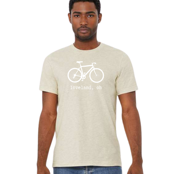 Vintage Loveland Bike t-Shirt on Heather Natural-Lemons and Limes Boutique