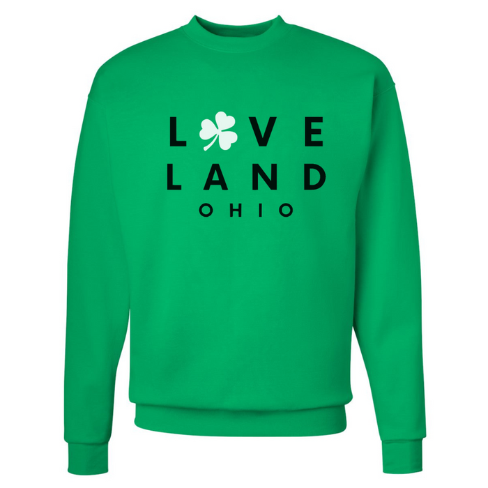 Loveland Lucky Sweatshirt Adult on Green--Lemons and Limes Boutique