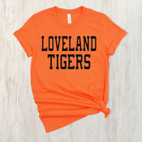 Loveland Tigers Basic T-Shirt on Orange--Lemons and Limes Boutique