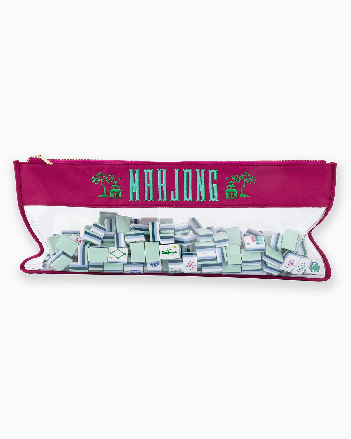 Magenta Pagoda Mahjong Tile Bag-Lemons and Limes Boutique