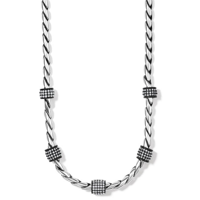 Meridian Necklace in Silver and Black--Lemons and Limes Boutique