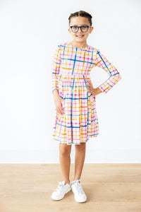 Plaid About You L/S Pocket Twirl Dress-Twirl Dress - Pocket - L/S-Lemons and Limes Boutique