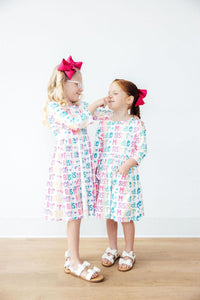 Big Sister 3/4 Sleeve Pocket Twirl Dress-Twirl Pocket Dress 3/4-Lemons and Limes Boutique