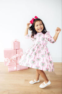 Merry Mistletoe 3/4 Sleeve Ruffle Twirl Dress-Twirl Ruffle Dress 3/4-Lemons and Limes Boutique
