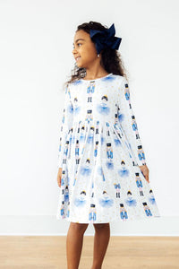 Waltz of the Snowflakes L/S Pocket Twirl Dress-Twirl Dress - Pocket - L/S-Lemons and Limes Boutique