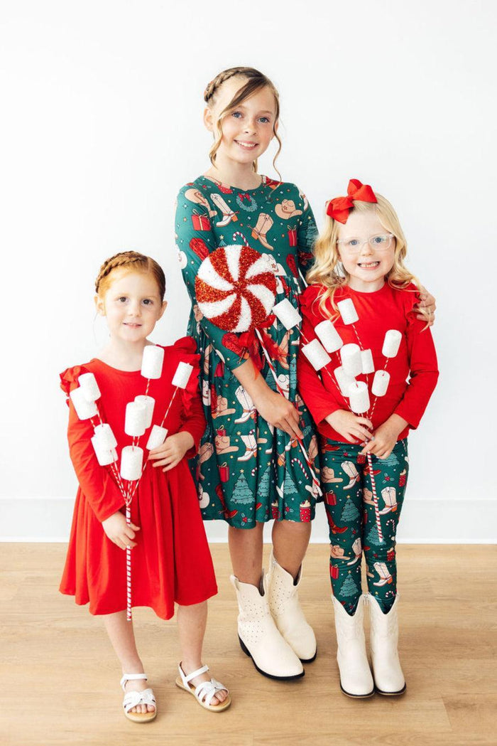 Western Wonderland L/S Pocket Twirl Dress-Twirl Dress - Pocket - L/S-Lemons and Limes Boutique