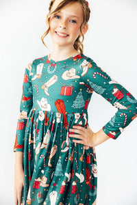 Western Wonderland L/S Pocket Twirl Dress-Twirl Dress - Pocket - L/S-Lemons and Limes Boutique