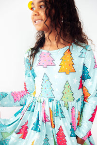 Oh Christmas Tree L/S Pocket Twirl Dress-Twirl Dress - Pocket - L/S-Lemons and Limes Boutique