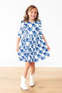 Lone Star 3/4 Sleeve Ruffle Twirl Dress-Twirl Ruffle Dress 3/4-Lemons and Limes Boutique
