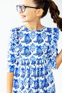 Southern Belle 3/4 Sleeve Ruffle Twirl Dress-Twirl Ruffle Dress 3/4-Lemons and Limes Boutique