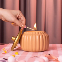 Orange Ceramic Pumpkin Jar Candle - Pumpkin Pie