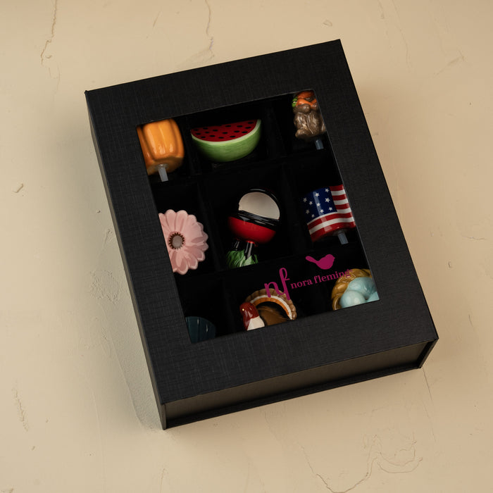 9 Piece Keepsake Box in Black by Nora Fleming