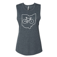 Ohio Bike Tank on Charcoal-Lemons and Limes Boutique