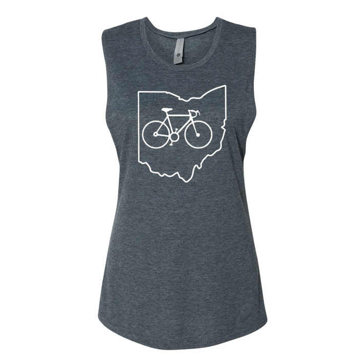 Ohio Bike Tank on Charcoal-Lemons and Limes Boutique