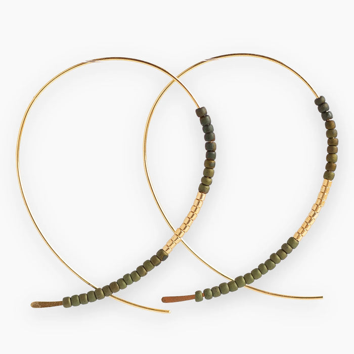 Norah Earrings in Olive/Gold--Lemons and Limes Boutique