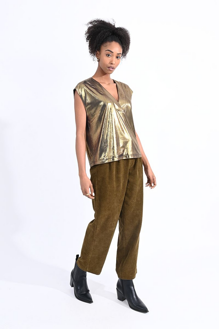 Colette Knitted Top in Gold--Lemons and Limes Boutique