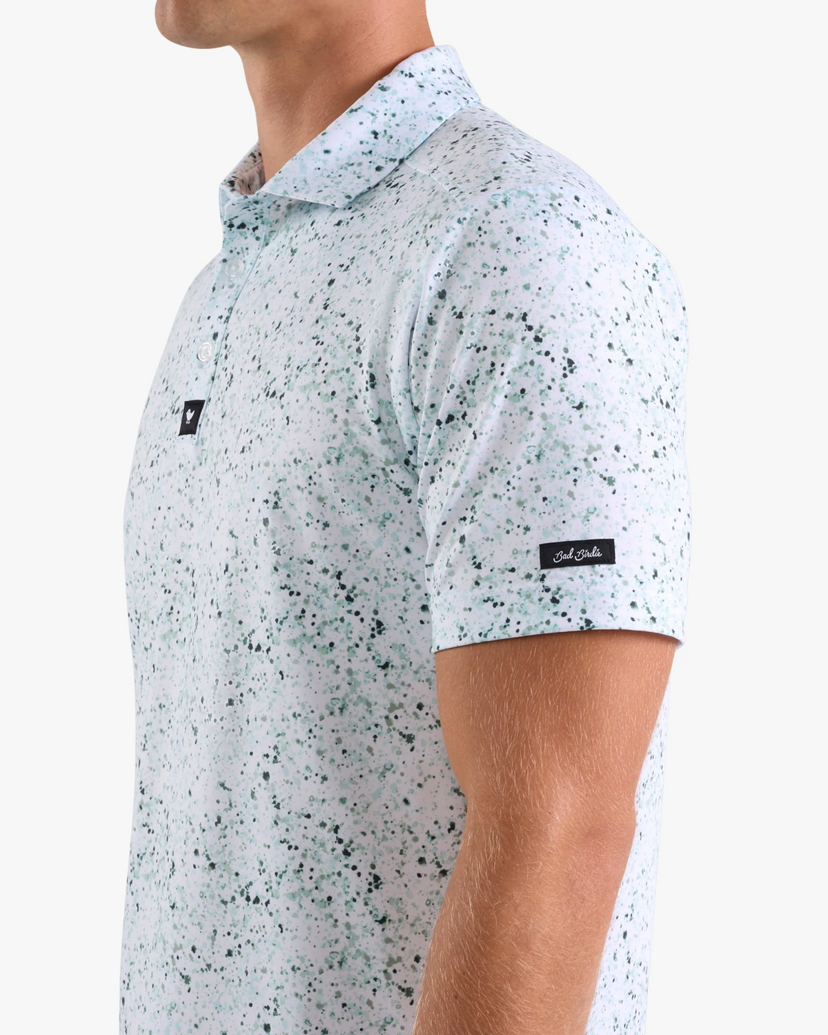 Core Polo in Paint Splatter Green