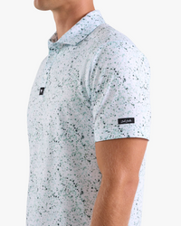 Core Polo in Paint Splatter Green