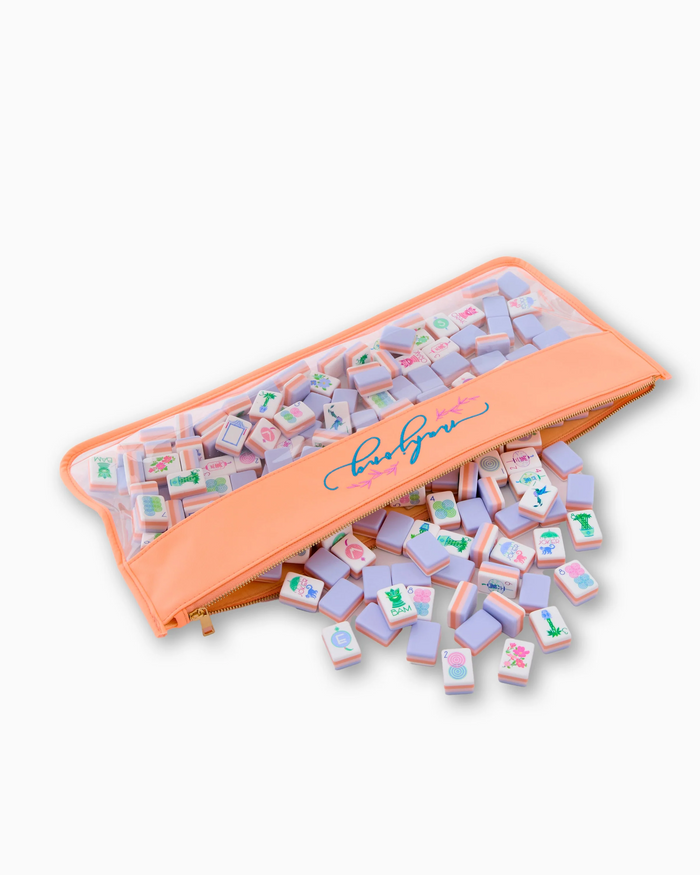 Peach Script Mahjong Tile Bag-Lemons and Limes Boutique