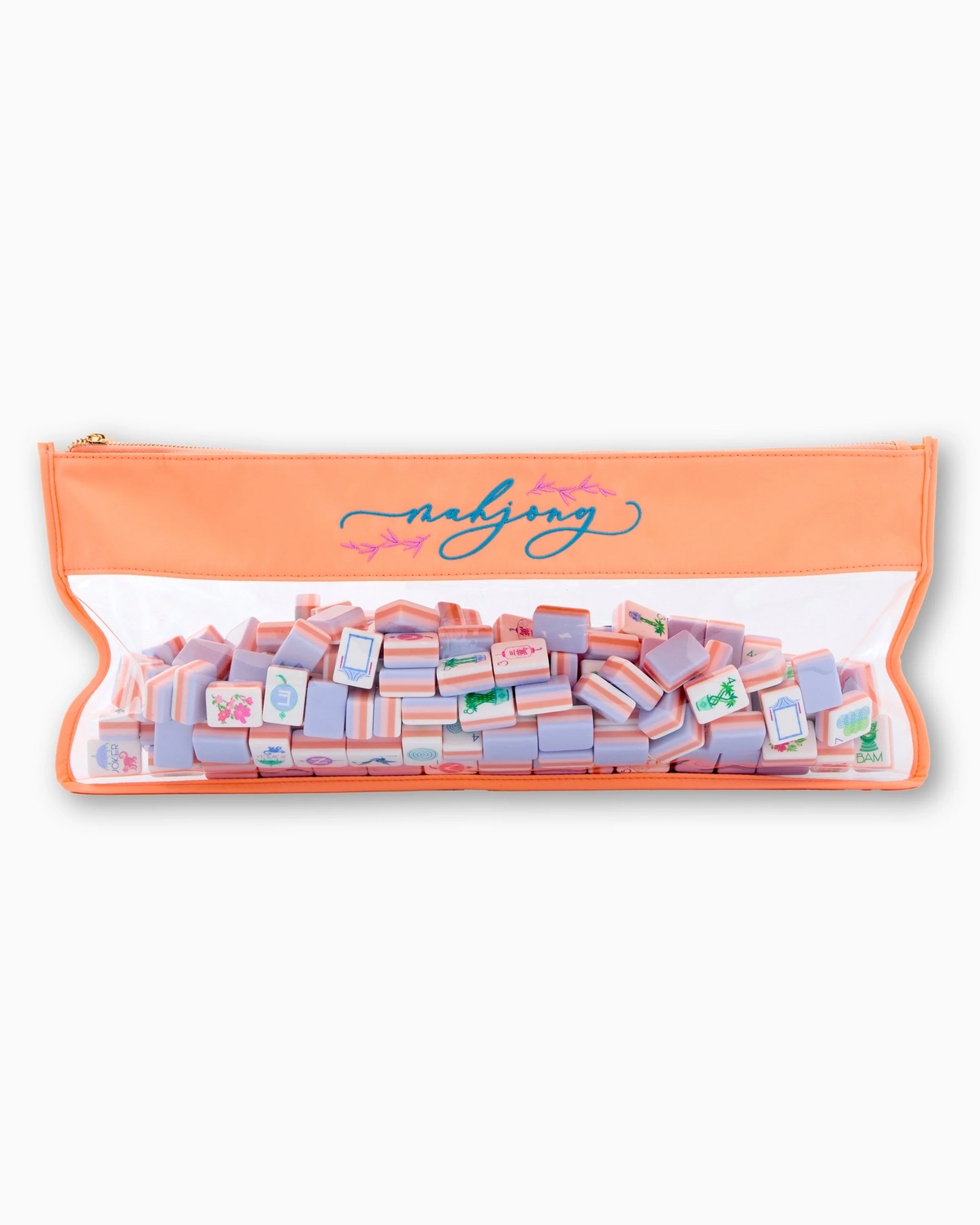 Peach Script Mahjong Tile Bag-Lemons and Limes Boutique