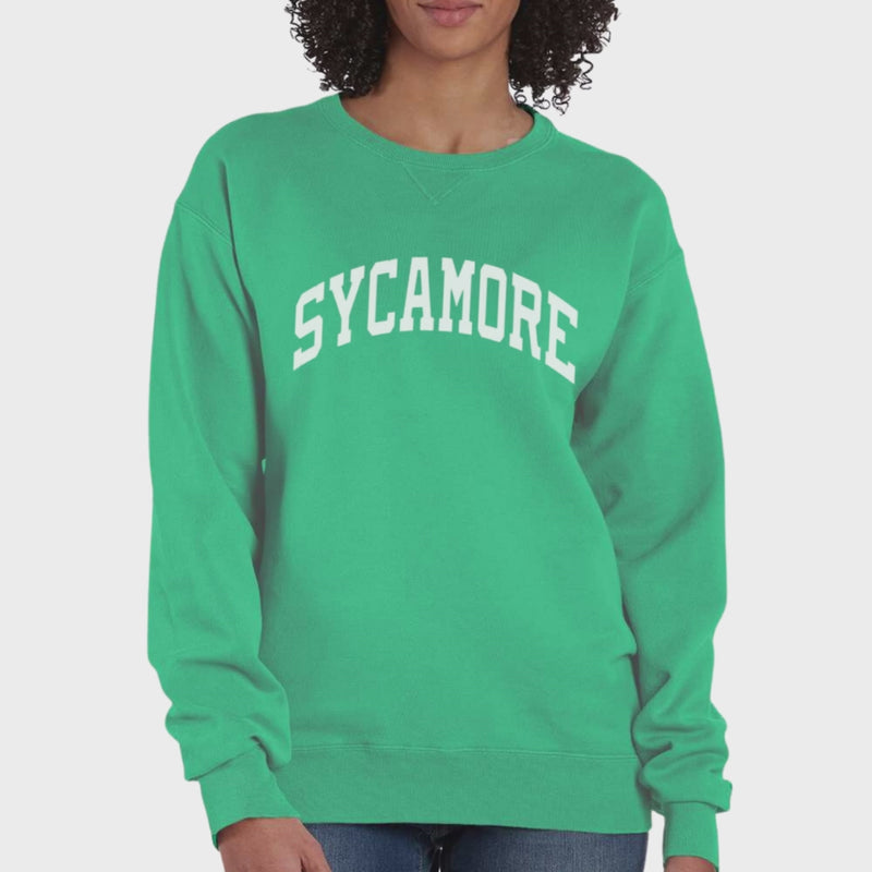 Sycamore Curved Sweatshirt Comfort Wash on Green