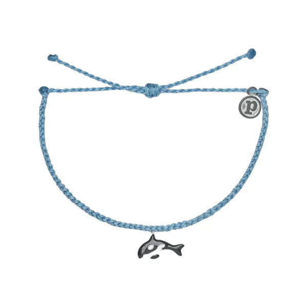 Pura Vida- Orca Silver charm Bracelet in Sky Blue-Lemons and Limes Boutique