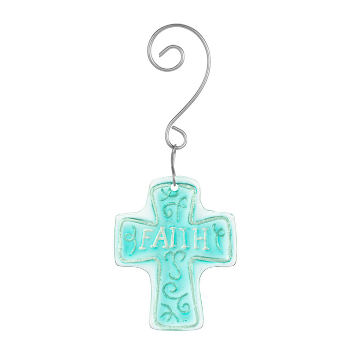 Faith Cross Glass Ornament-Lemons and Limes Boutique