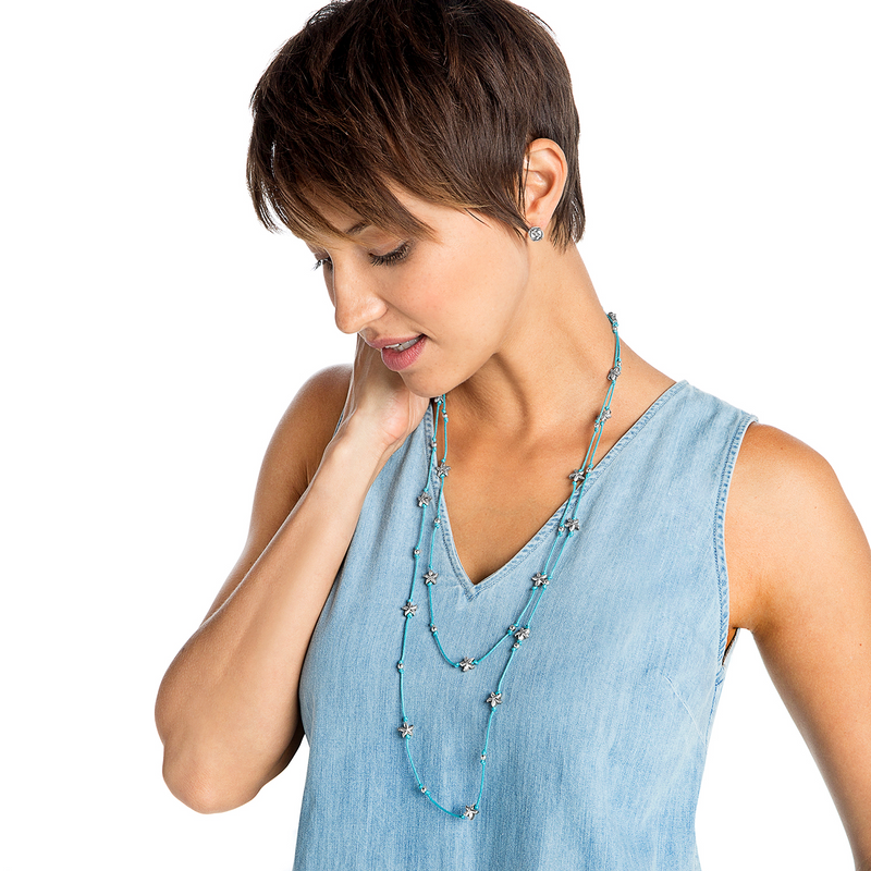 Love Me Knot Mini Post Earrings in Silver/Stone by Brighton-Lemons and Limes Boutique