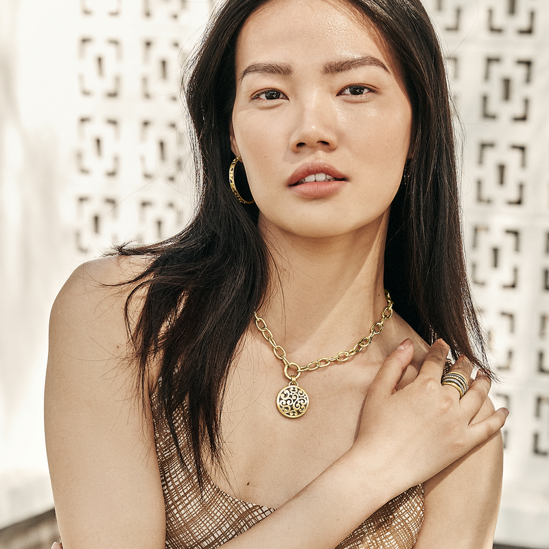 Contempo Large Hoop Earrings in Gold by Brighton-Lemons and Limes Boutique