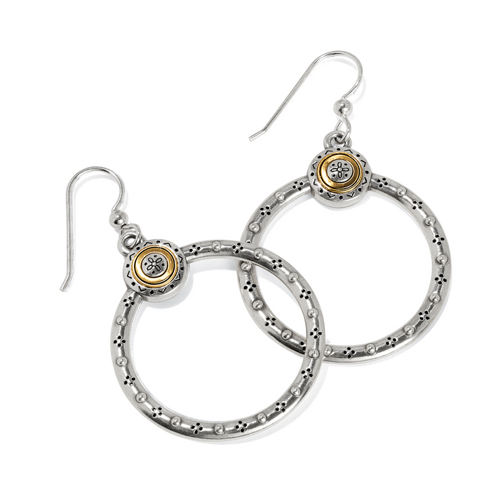 Mosaic Two Tone French Wire Hoop Earrings by Brighton--Lemons and Limes Boutique