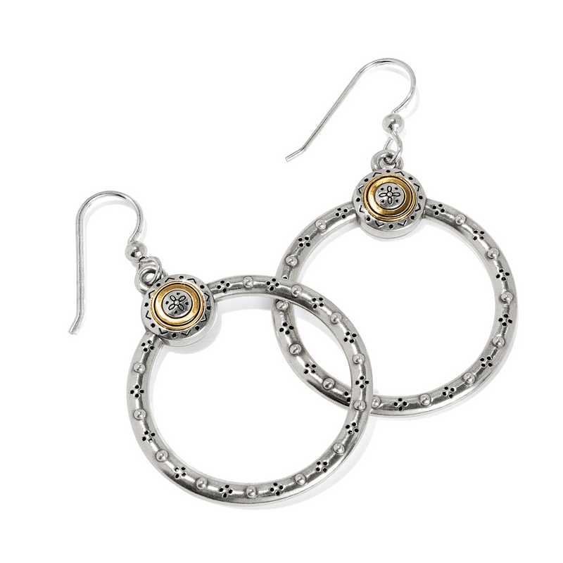 Mosaic Two Tone French Wire Hoop Earrings by Brighton-Lemons and Limes Boutique