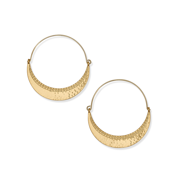 Palm Canyon Large Hoop Earrings in Gold by Brighton--Lemons and Limes Boutique