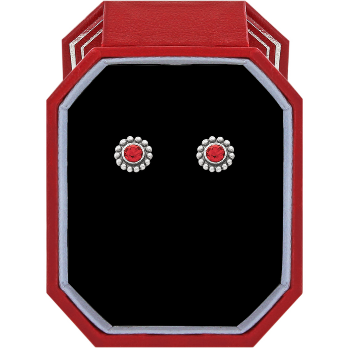 Twinkle Mini Post Earrings in Garnet in Gift Box by Brighton-Lemons and Limes Boutique